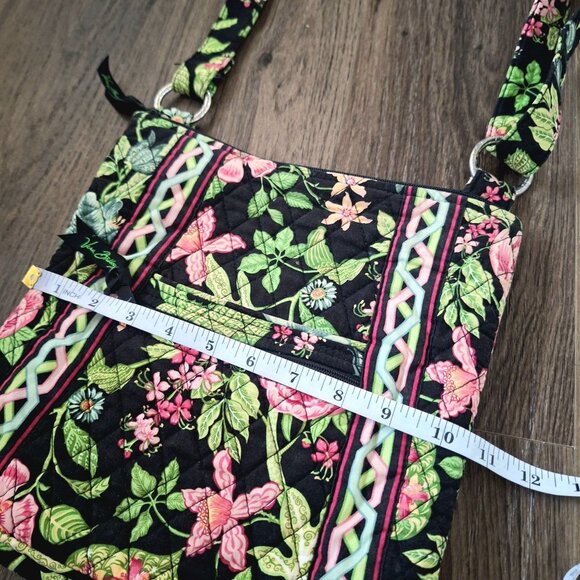 💙 Vera Bradley Hipster Botanical Crossbody Bag Y2K Quilted Cotton Vibrant - Picture 5 of 8